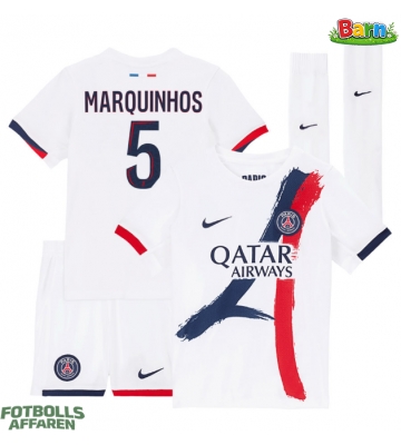 Paris Saint-Germain Marquinhos #5 Bortaställ Barn 2025-26 Kortärmad (+ Korta byxor)